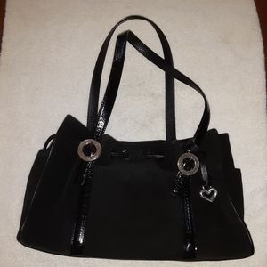 Brighton black suede shoulder bag
